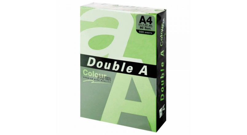 Бумага цветная DOUBLE A, А4, 80г/м2, 500л, пастель, зелёная