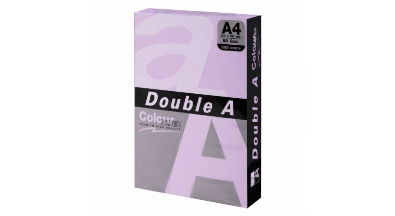 Бумага цветная DOUBLE A, А4, 80г/м2, 500л, пастель, фиолетовая