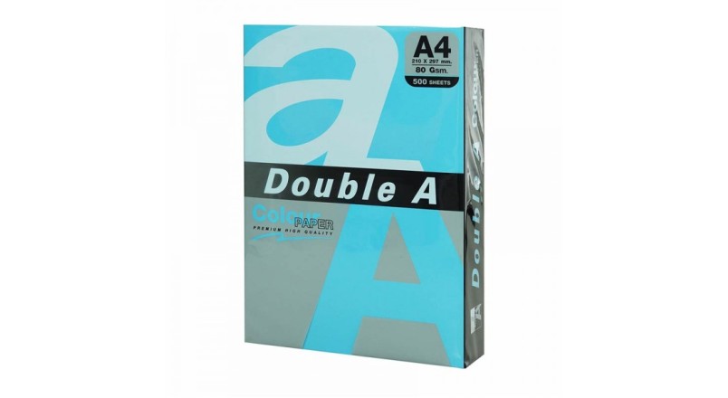 Бумага цветная DOUBLE A, А4, 80г/м2, 500л, интенсив, синяя