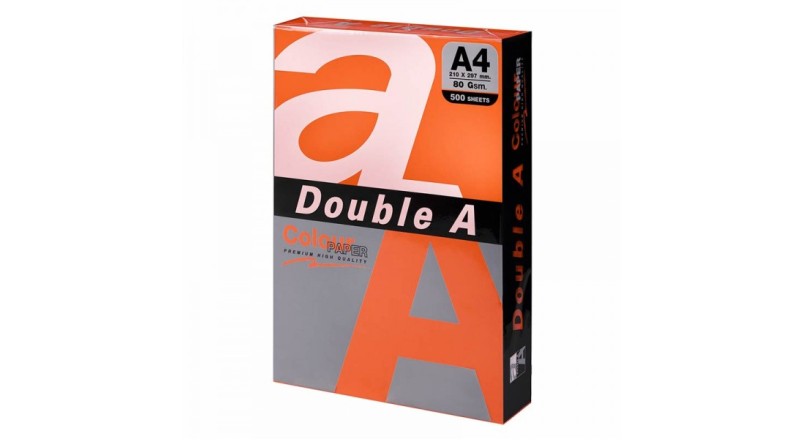 Бумага цветная DOUBLE A, А4, 80г/м2, 500л, интенсив, оранжевая